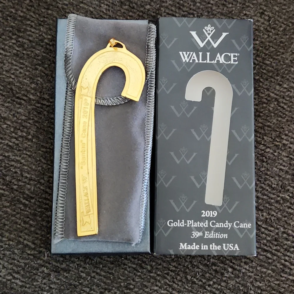 Wallace 2019 Gold-Plated Candy Cane Ornament
